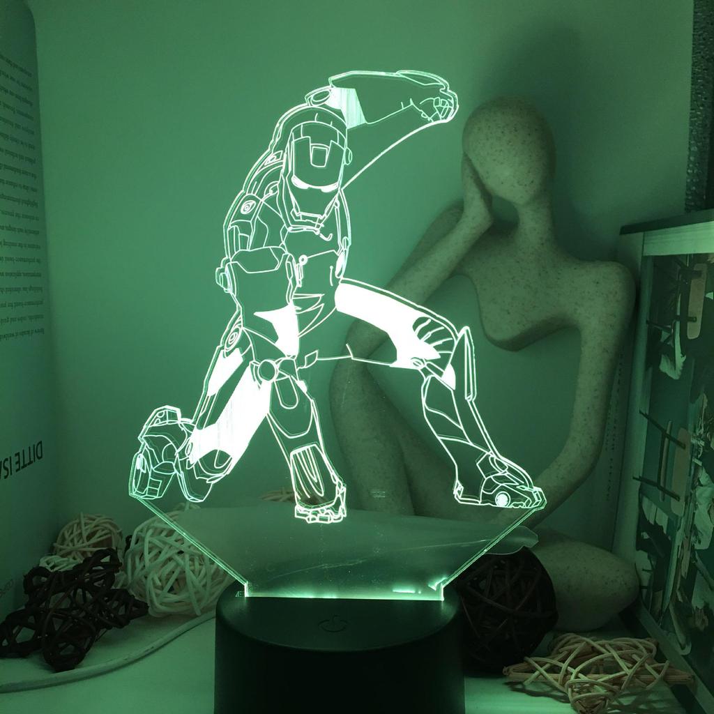 3D Avengers Iron Man & Captain America LED Night Light for Kids