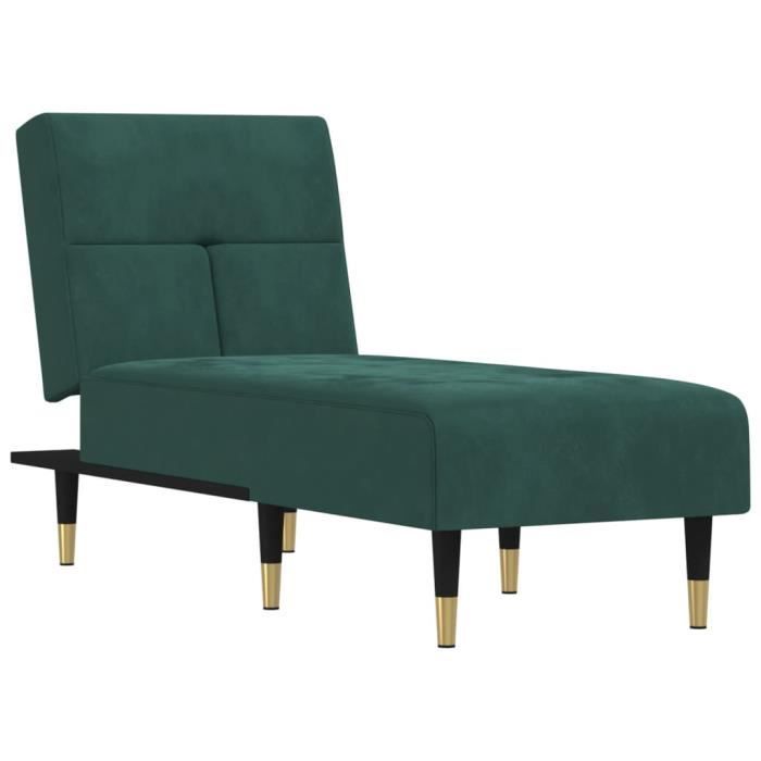 VidaXL Chaise Longue Dark Green Velvet 352810