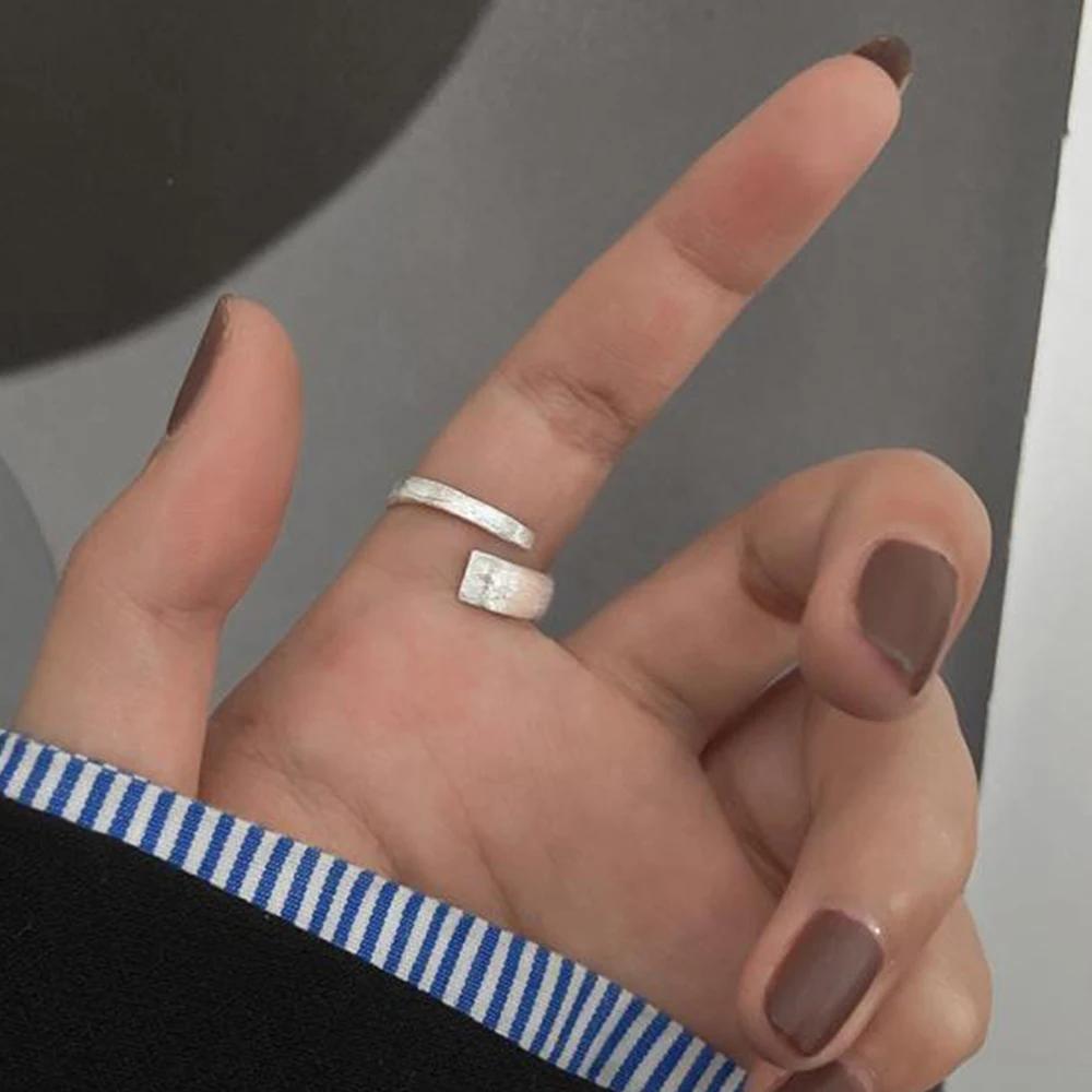 925 Sterling Silver Large Open Geometric Rings Bohemian Unique Simple Ring for Women Minimalist Handmade Jewelry