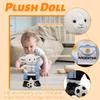 Plush Football Doll Argentina Soccer Theme Stuffed Toy Figure Soft Goat Mascot with Scarf and Ball for Home Decoration Gift