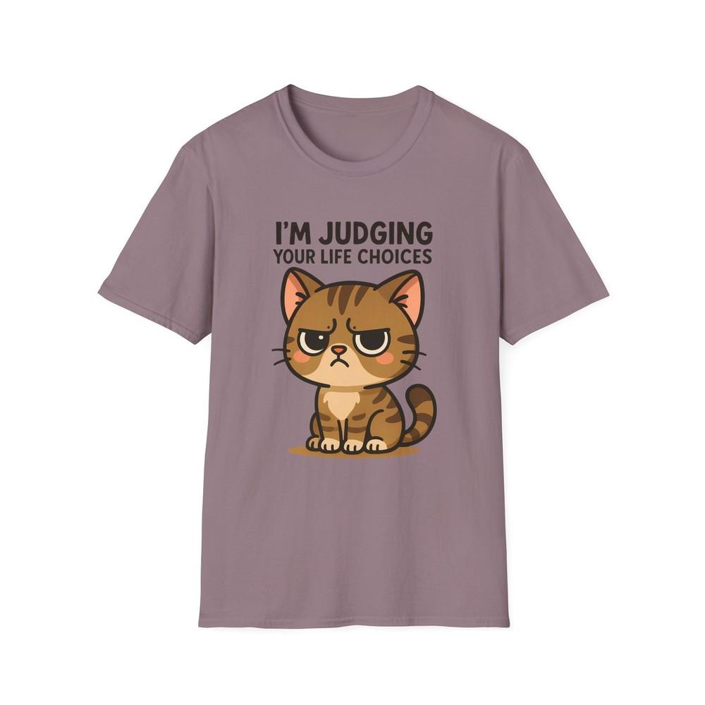 

Unisex Softstyle T-Shirt Chibi Cat Humor I’m Judging Your Life Choices Cartoon 4XL