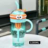 Silicone Straw Cup Large Capacity Water Bottle with Handle Multipurpose Beverage Container Portable Girls Drinkware