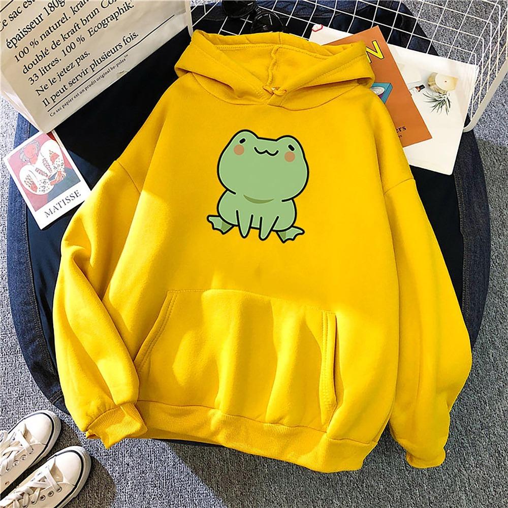 New candy-colored sweater, frog same long-sleeved fleece top