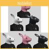 Cute White Black And Pink Bunny Head Mask For Playful Costumes And Celebrations