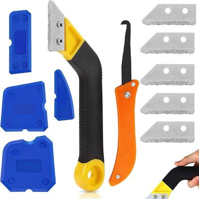9-Piece Grouting Tool, Door And Window Floor Seam Glass Glue Cleaning Hook Knife, Seam Cleaner Seam Saw Knife Direct Sales