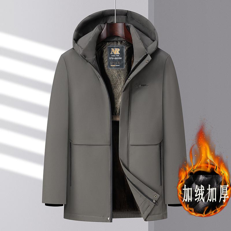 

Winter Pie Overcome Dad Velvet Padded Jacket Father Padded Jacket Men Middle-aged Middle-length Padded Jacket Men s Thickened 200 (weight 180-100 kg)