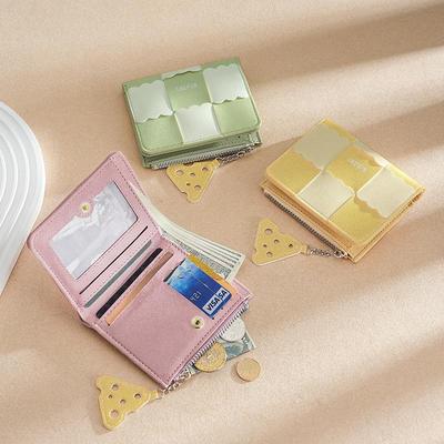 Cartera Minimalista de Tejido de Galleta para Mujer - Múltiples Ranuras para Tarjetas, Billetero para Monedas, Portadocumentos