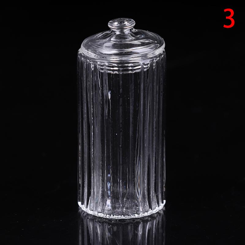 1/12 Scale Pretend Toy Dollhouse Miniature Glass Candy Jar Simulation Candy Bottle Model Toy For Dollhouse Decoration
