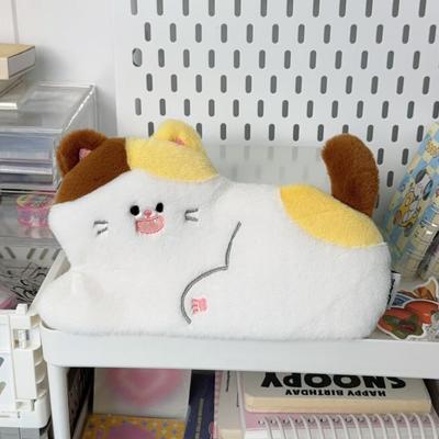 Large Capacity Plush Cat Pencil Case – Japanese-Style Stationery Box for Junior High Students, Perfect Gift for Boys & Girls