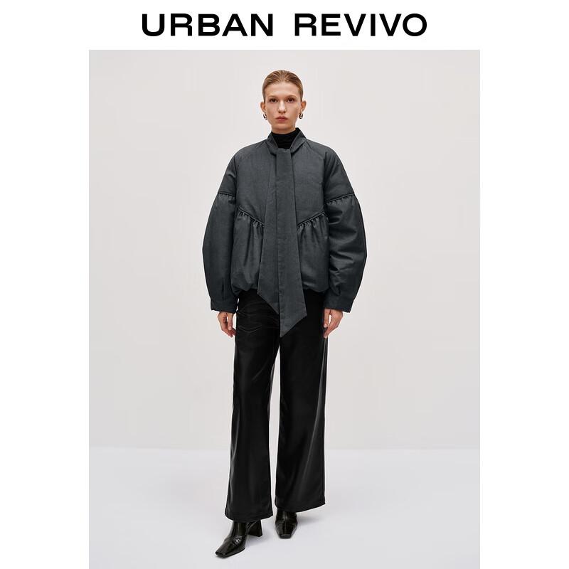 UR 2025 Women s Charming Bowknot Oversized Down Jacket M