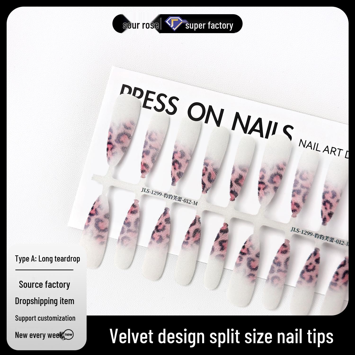 

Jiaolong Autumn/Winter Leopard Print French Cat Eye Gradient Press-On Nails – High-End, Gentle, Sweet Manicure