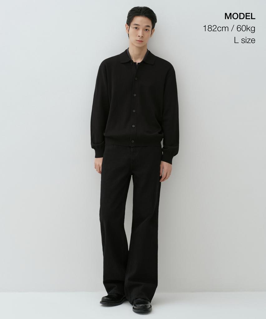 Musinsa Standard Washable Supima Cotton Collared Cardigan [Black]