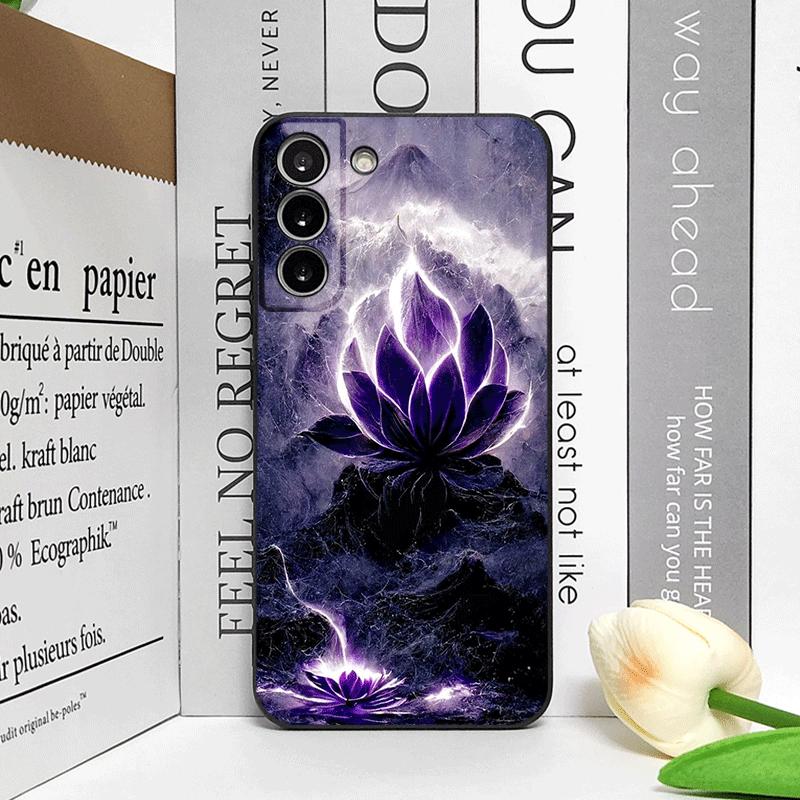 Luxury Floral Art Lotus Flower Pattern Phone Case for Samsung Galaxy S25 S24+ S23 Ultra S22 Plus S20 S21 FE M53 M34 Soft Covers
