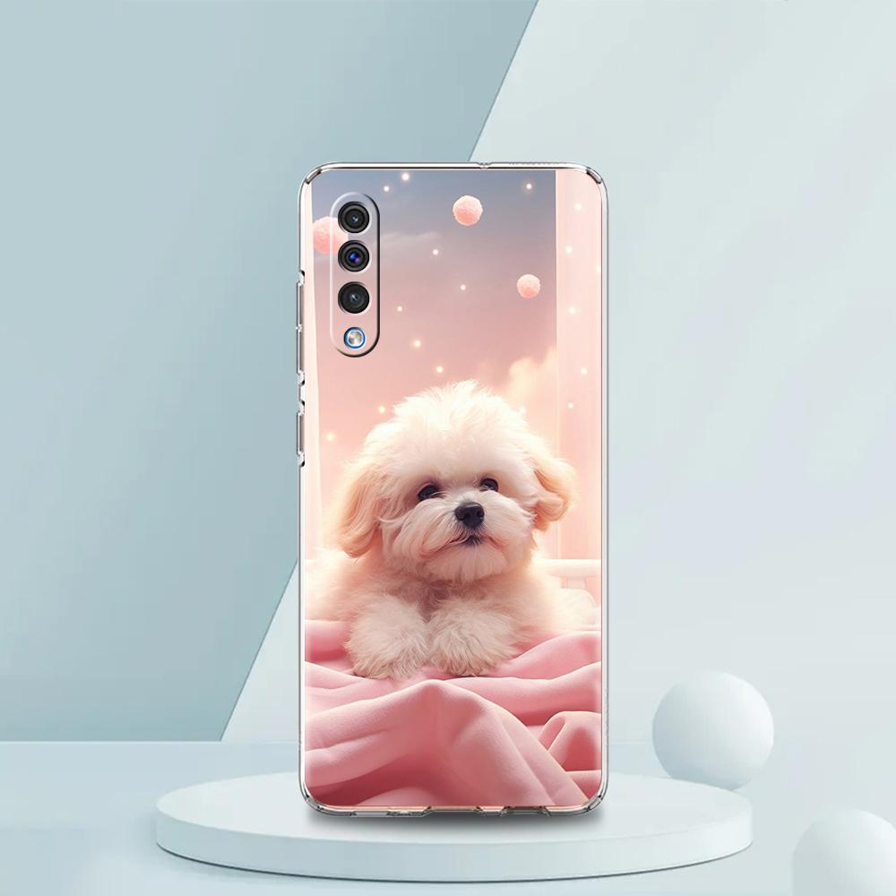 

Прозрачный чехол для телефона Samsung Galaxy A16 A14 A12 A22 A24 A42 A03S A06 A20 A30 A40 Мягкий ТПУ чехол Милый рисунок с маленькой собачкой Samsung A03s