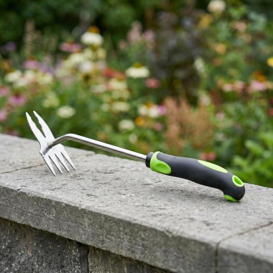 2-in-1 Weed Puller, Heavy Duty Stainless Steel Hand Weeder, Weeding Tool with Ergonomic Non-Slip Handle, Hand Tool for Uprooting Lawn Yard Garden Weed