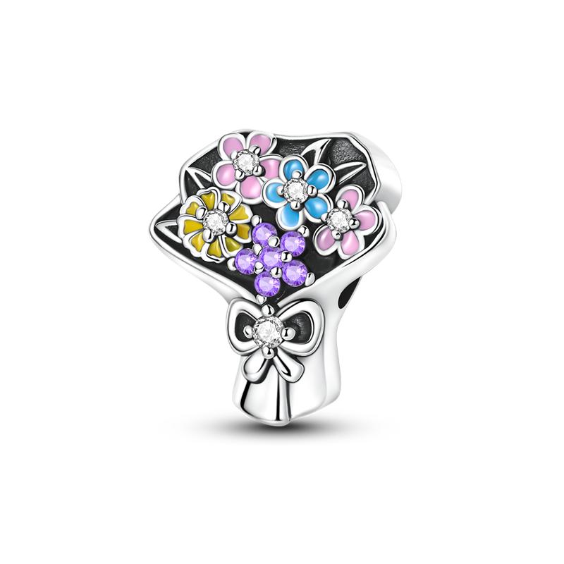 Purple Butterfly Charms Bead Copper Cz Zircon Luminous Star Moon Pendant Fit Original Bracelet Necklace Diy Jewelry