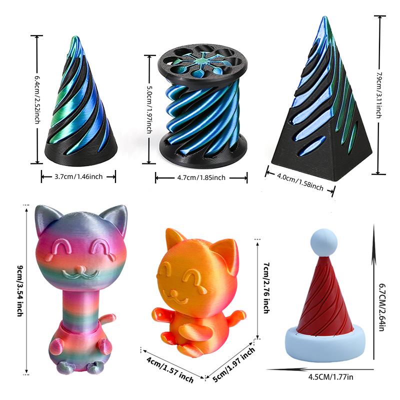 3D Printed Spiral Cone Fidgeting Toy Rotating Animal Pyramid Passthrough Sculpture Antistress Anxiety Relieving Game Adults Toys