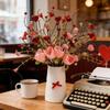 Artificial Flowers Silk Rose Centerpiece Realistic Design Delicate Texture Details Versatile Tabletop Decor For Dining Table