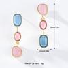 Pinkdudu Romantische 3 Farbe Strass Kupfer Tropfen Ohrringe Mode Rosa Blau Asymmetrische Lange Ohrring für Frauen Schmuck PD1313