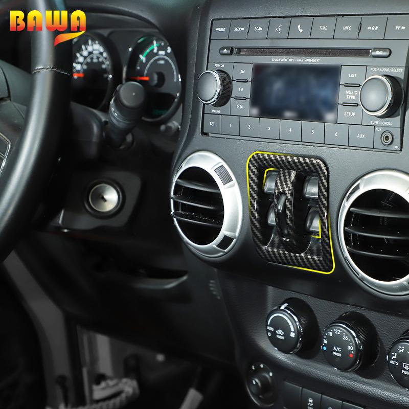 BAWA Auto Fenster Schalter Taste Panel Dekoration Abdeckung Aufkleber Rahmen Trim Zubehör Für Jeep Wrangler JK