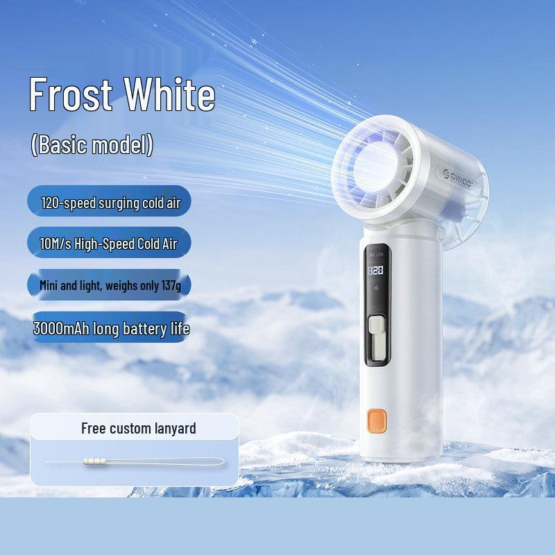 ORICO Mini Handheld USB Fan: Ice-Cooling, 120 Speed Levels, Semiconductor Technology, Cold Air, 3000mAh Battery Mini