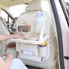 Car Backseat Organizer With Foldable Tray Storage Pouch Cotton Bear Design Hanging Seat Back Accessory