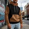 Felpa con cappuccio colorblock da uomo con tasche per un comfort casual e sportivo