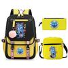 Animation Cartoon Peripheral Printing Trend Lightweight Shoulder Backpack, Primary And Secondary School Student Leisure Schoolbag Three-Piece Set