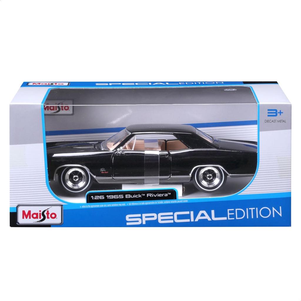 Maisto Scale Diecast Model of a 1965 Buick Riviera in Black 1/26 (31214 BK)