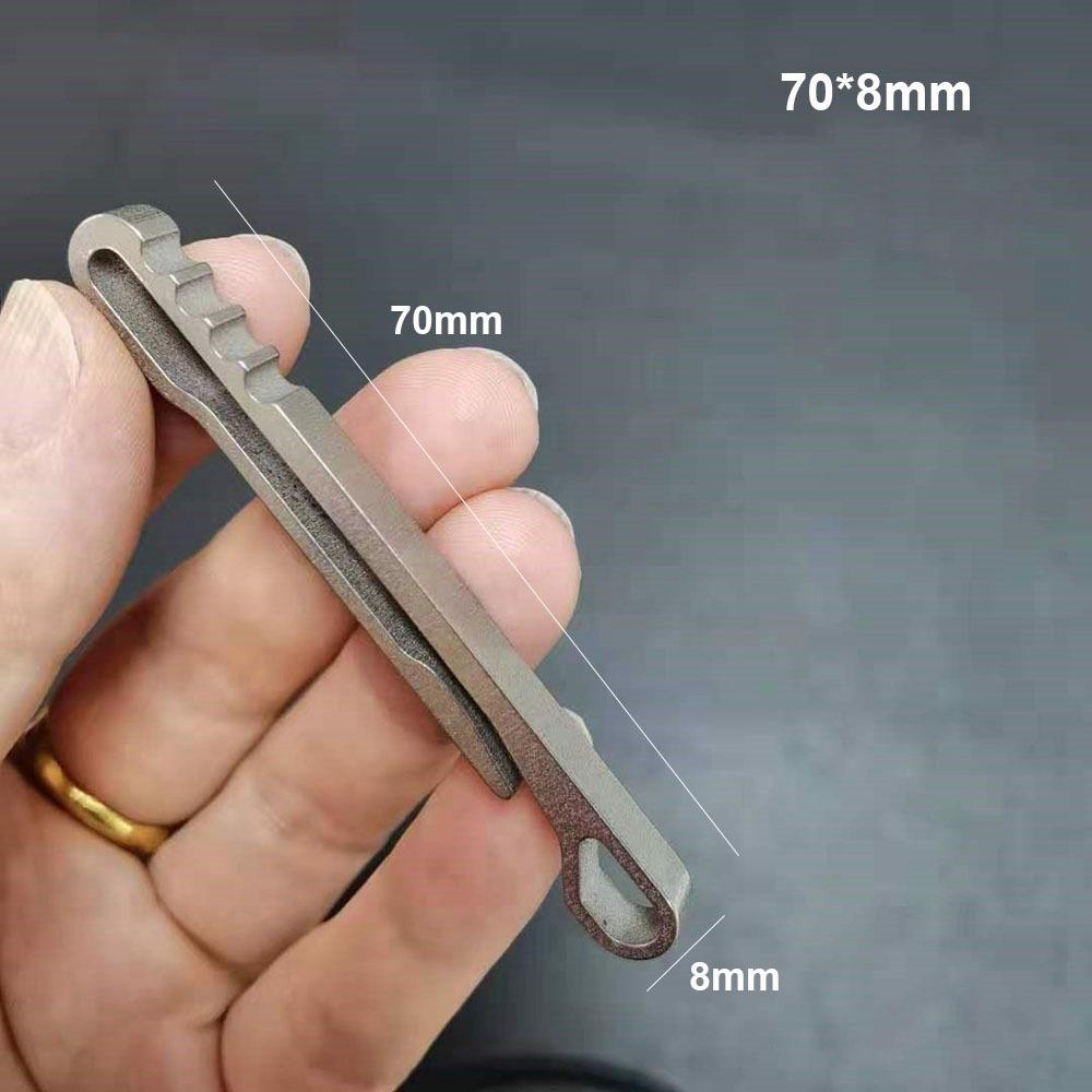 Lightweight Titanium Alloy Key Ring Quick Draw Multifunction Hanging Webbing Buckle Grey Ribbon Ending Buckles