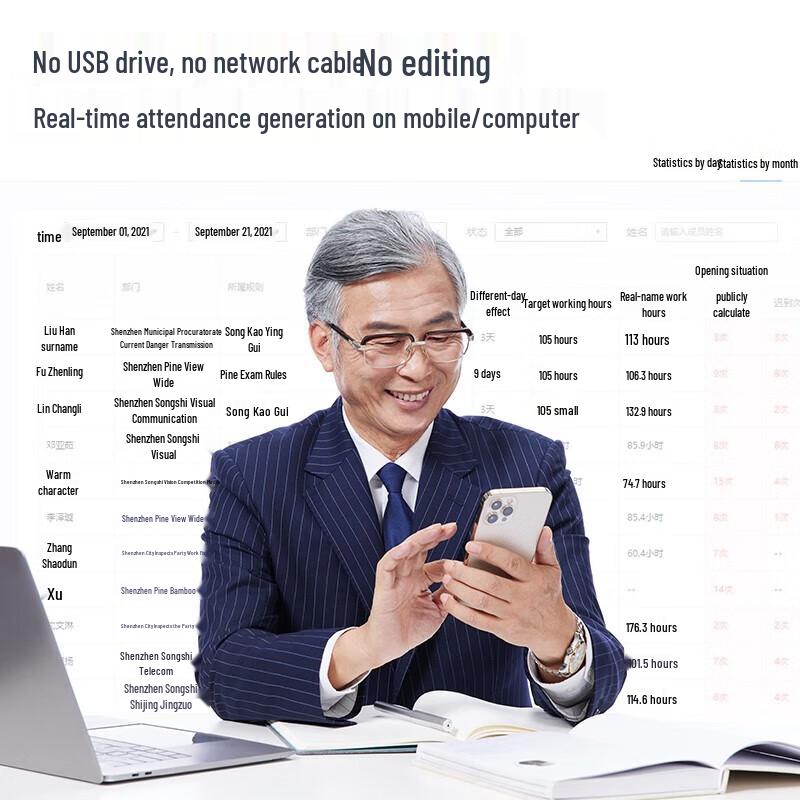 Deli Smart Cloud Attendance Machine CN plug (adapter included)