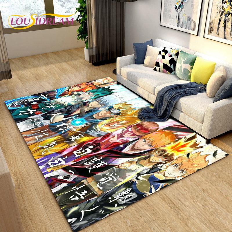 Tappeto Area Grande Anime Giapponese My Hero Academia, Tappeto per Soggiorno Camera da Letto Divano Zerbino Decorazione, Tappetino Antiscivolo per Bambini