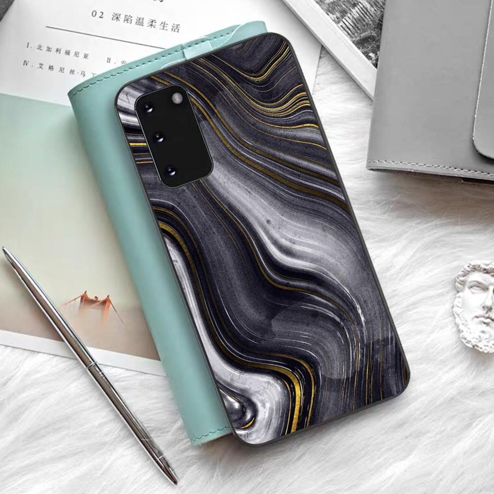 Marble Agate Pattern Phone Case Silicone PC+TPU For Samsung S10 20 30 22 23 24 Plus Lite Ultra Cover