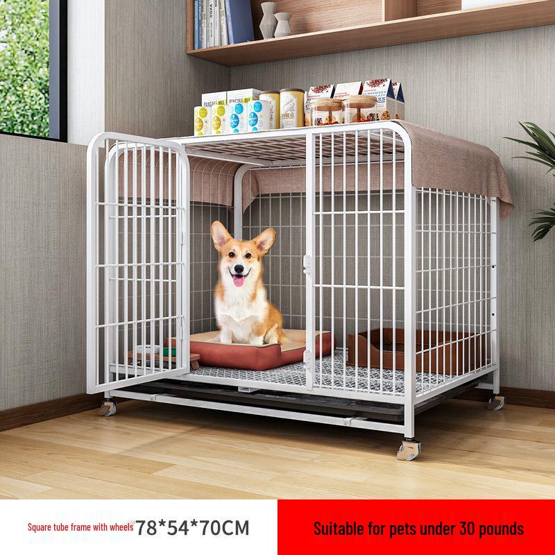 Indoor Dog Cage with Toilet for Medium to Large Breeds - Border Collie, Golden Retriever, Bichon