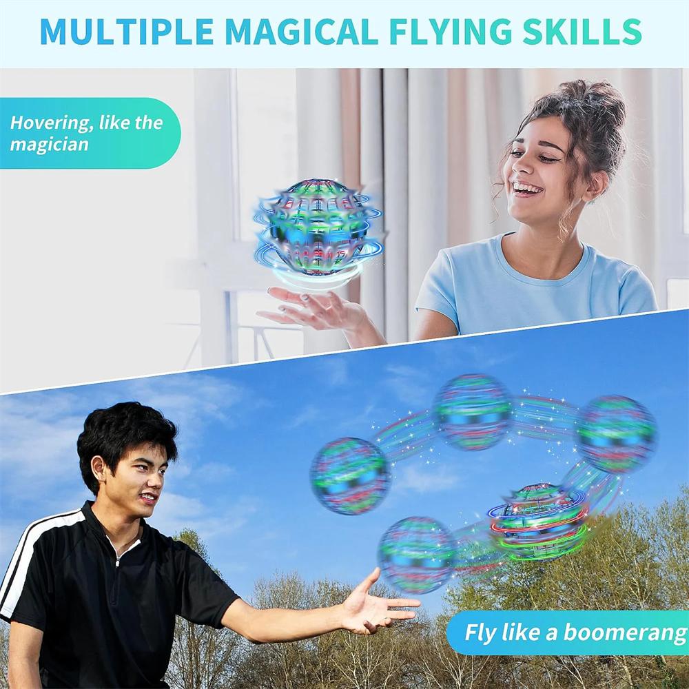 Fliegender Ball Bumerang Spinner Spielzeug Handgesteuerte Drohne 360° Rotierendes Mini-UFO Mit LED-Lichtern Für Kinder Lustige Geburtstagsgeschenke