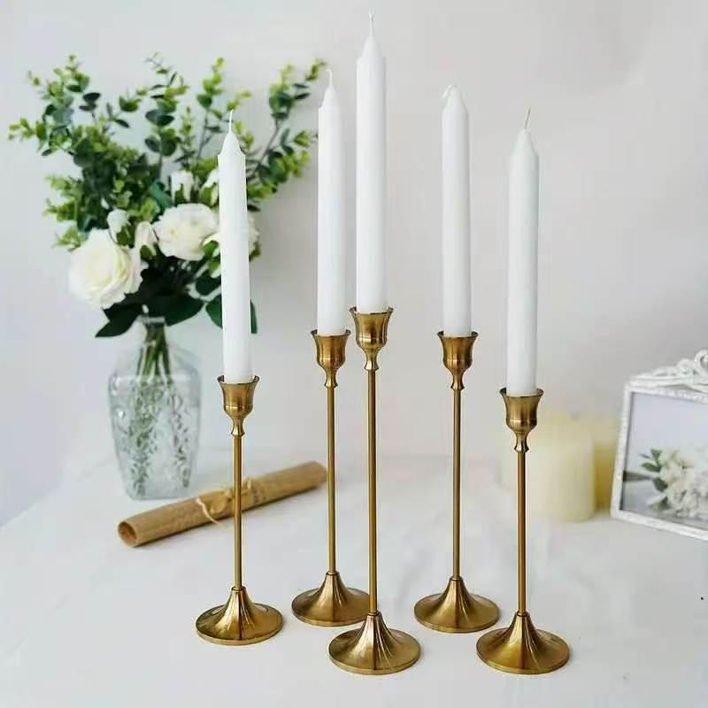 European Retro Luxury Candle Holder, Creative Nordic Iron Art Trumpet Bell Design