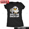 Womens Funny T Shirts Shut The Duck Up Sarcastic Graphic Novelty Tee for Ladies Neck Tee T Shirts Skater Cool Aesthetic Tops