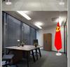 Indoor Floor-Standing Flagpole with Five-Star Red National Flag for Office or Conference Room