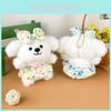 Spódnica Kwiatowa Kokarda Pies Pluszowa Lalka Miękkie Wypełnienie Brelok Zawieszka do Plecaka Prezent Świąteczny