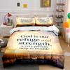 Christian Bible Verse Bedding Set Psalm 46:1 Bedding Set (1 Duvet Cover, 2 Pillowcases, Duvet Not Included)