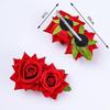 Handmade Double Rose Hairpin Bridal Flower Hair Clip Bridesmaid Hair Jewelry Wedding Accessories