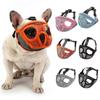Short Snout Dog Muzzle Bulldog Muzzle Drinkable Adjustable Breathable Mesh for Training Biting Barking less