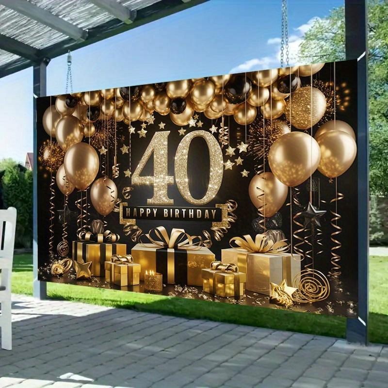 1pc Luxury Polyester 40th Birthday Party Banner - All-year-round wall decor room decoration party supplies and gifts
