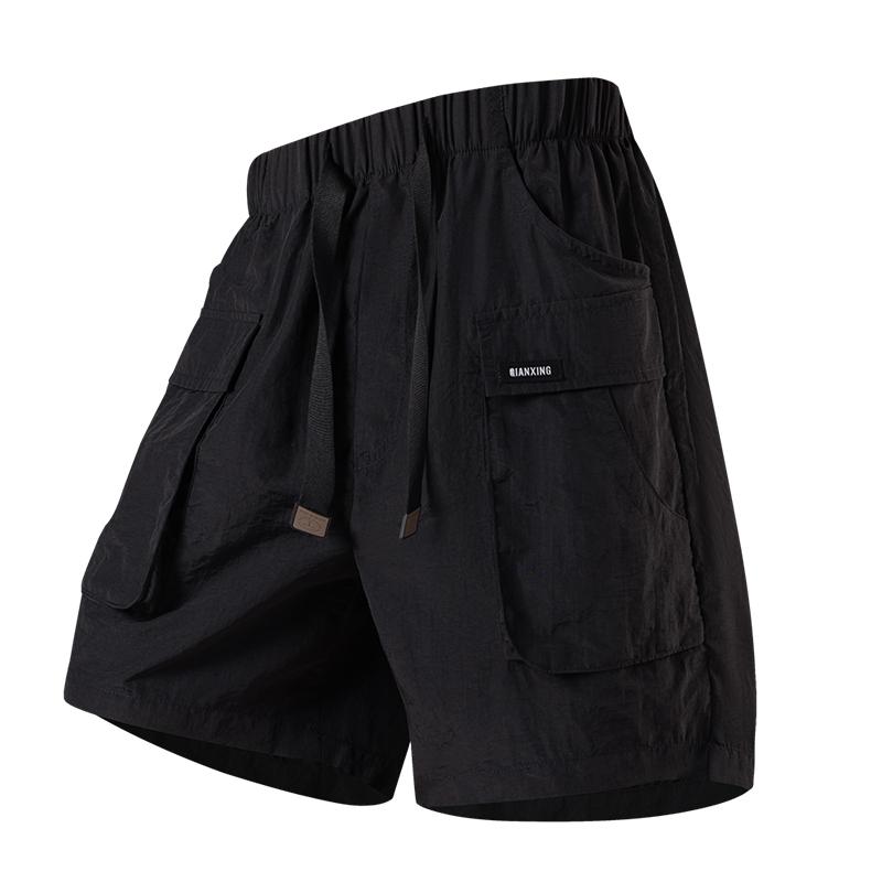 Outdoor Ice Silk Breathable Lightweight Quick Drying Sports Shorts for Men's Summer Loose Workwear Style Five Quarter Shorts