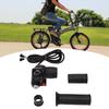 Electric Bike Throttle Grip 4 Lights Half Lock Speed Twist Throttle Grips with Keys for 48V Modified Bike SM Interface