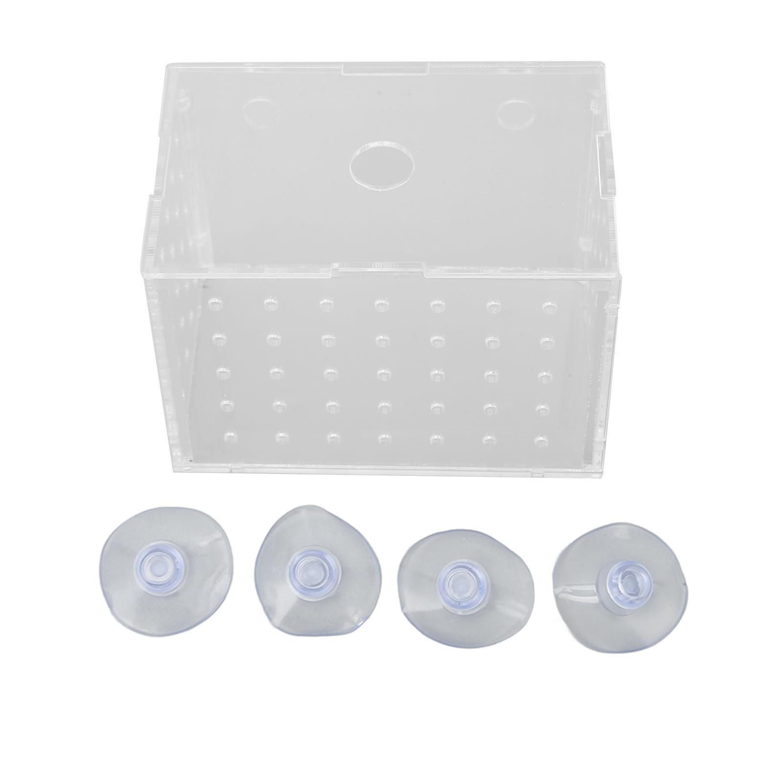 

Fish Breeder Box High Transparency Acrylic Hatchery Incubator Tank with Suction Cups for Baby Fishes Shrimp Clownfish 11x7x8cm / 4.3x2.8x3.1in