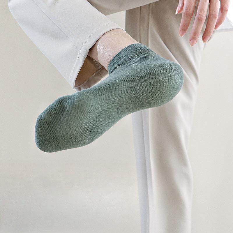 Business Solid-color Socks, Men's Short Socks, Pure Cotton Summer Anti-odor and Sweat-absorbing, Autumn and Winter Casual Low-top Sports Socks