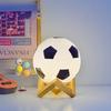 Ball Led Soccer Night Light Wood Base Lamp For Bedroom Use Decorations Gift