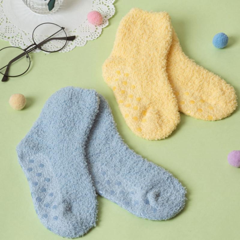 Monfoot Kids 4 6 Year Old Solid Sleep Socks Yellow