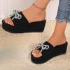 Fashion Summer new women's thick soled open toed slippers bow decoration 2025 Fashionable and stylish women's slippers
